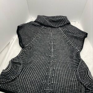 ✨ WOW COUTURE Crystal Textured Knit Sweater Shirt Dress Cowl Neck S ✨